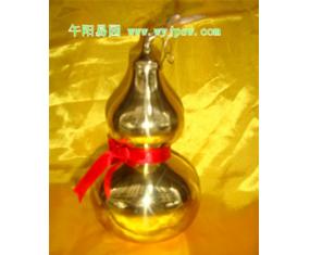 L29《金黄荷叶铜葫芦8寸》