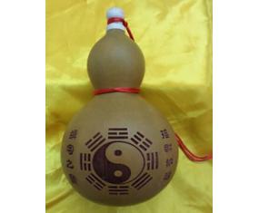 葫14《天然植物黄色镇宅招财开盖大八卦葫芦》